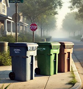 Trash Bins on Curb